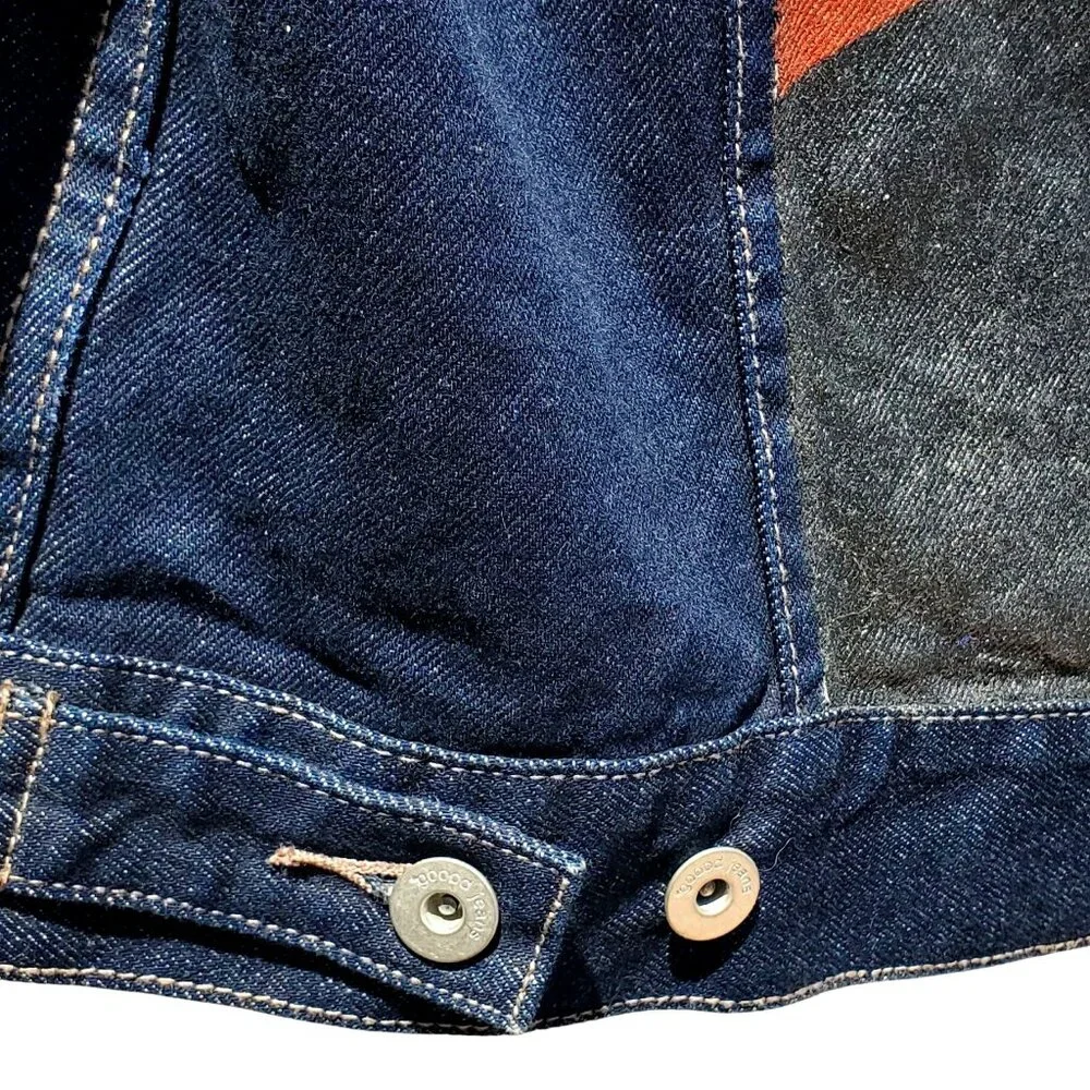 Frida Kahlo Y2K Portrait Denim Trucker Jacket Hand Painted Women L XL / Men M - Picture 13 of 16